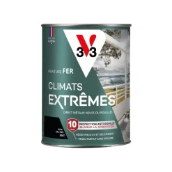 New V33 Peinture Fer Climats Extrêmes Mat Noir 1,5L