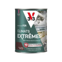 V33 Peinture Fer Climats Extrêmes Brillant Rouge Ombre 1,5L