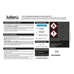 Online JULIEN Peinture fer extérieur brillant base white 2 L