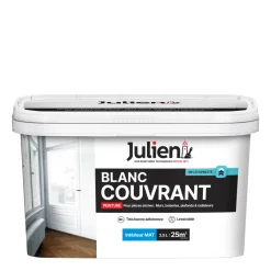 Clearance JULIEN Peinture intérieure Blanc Couvrant mat base white 2,5L