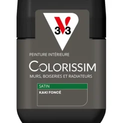 Clearance V33 Peinture intérieure Colorissim satin kaki foncé satin 75 ml