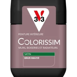 Sale V33 Peinture intérieure Colorissim satin brun mauve satin 75 ml
