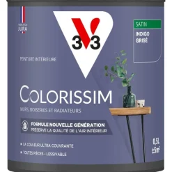 Sale V33 Peinture intérieure Colorissim satin indigo grisé satin 0,5L