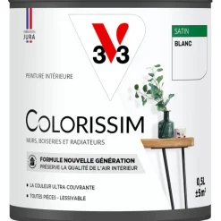 Discount V33 Peinture intérieure Colorissim satin blanc satin 0,5L