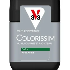 New V33 Peinture intérieure Colorissim satin gris acier satin 75 ml