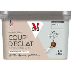Clearance V33 Peinture intérieure Coup d'éclat gris lacté poudré 2,5L