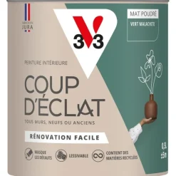 Clearance V33 Peinture intérieure Coup d'éclat vert malachite poudré 0,5L