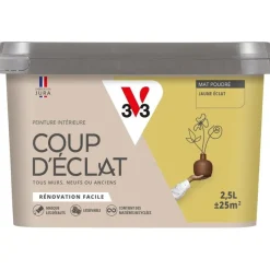 Clearance V33 Peinture intérieure Coup d'éclat jaune éclat poudré 2,5L