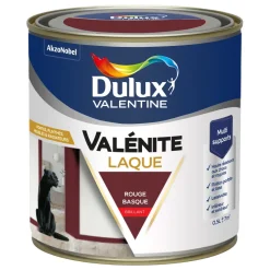 Discount DULUX VALENTINE Peinture laque acrylique Valénite Rouge Basque Brill 0,5L