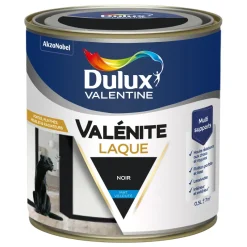 Discount DULUX VALENTINE Peinture laque acrylique Valénite Noir Mat 0,5L