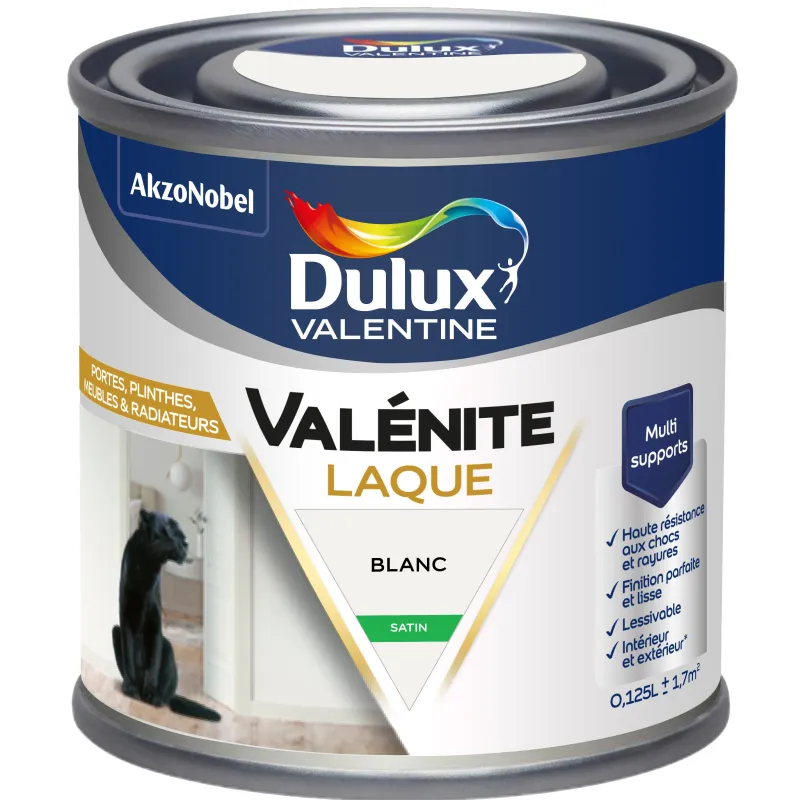 Discount DULUX VALENTINE Peinture laque acrylique Valénite Blanc Satin 125ml