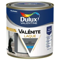 Discount DULUX VALENTINE Peinture laque acrylique Valénite Gris Anthracite Mat 0,5L