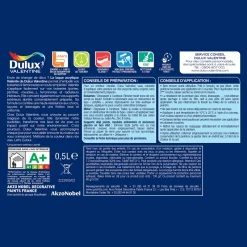 New DULUX VALENTINE Peinture laque acrylique Valénite Blanc Satin 0,5L
