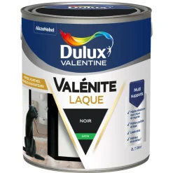 DULUX VALENTINE Peinture laque acrylique Valénite Noir Satin 2L