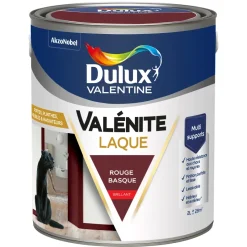 Hot DULUX VALENTINE Peinture laque acrylique Valénite Rouge Basque Brill 2L