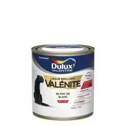 Sale DULUX VALENTINE Peinture laque Valénite brillant blanc de blanc 0,5L