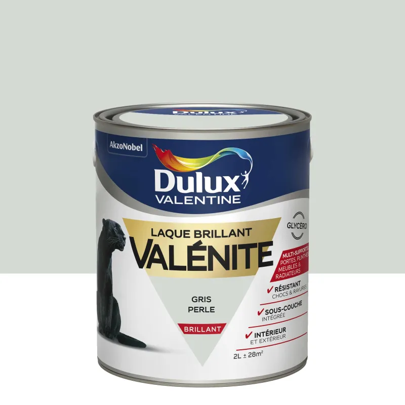 Sale DULUX VALENTINE Peinture laque Valénite brillant gris perle 2 L