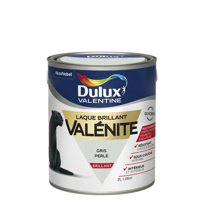 Sale DULUX VALENTINE Peinture laque Valénite brillant gris perle 2 L