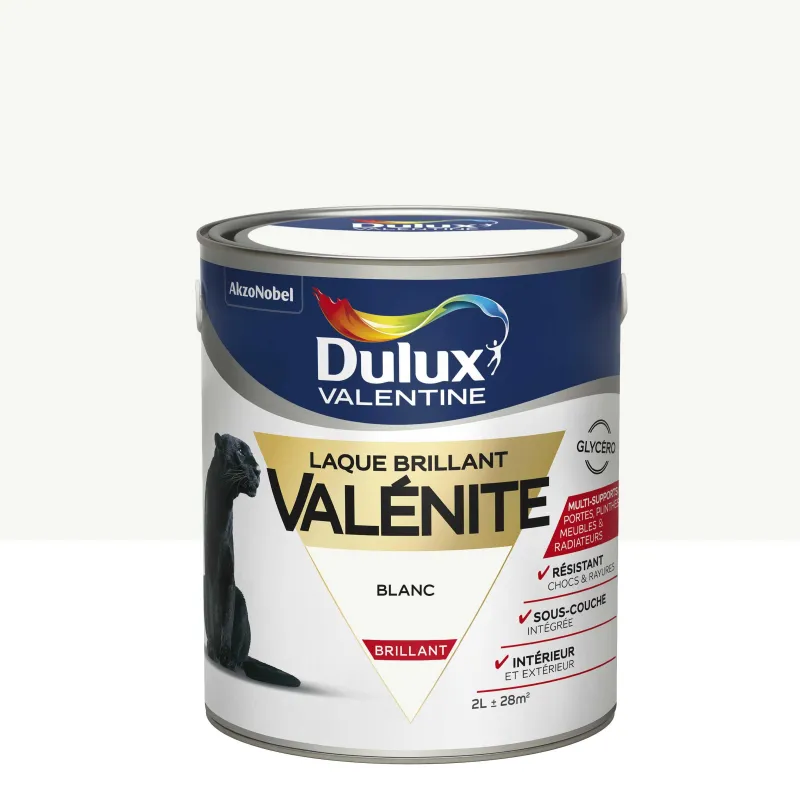 DULUX VALENTINE Peinture laque Valénite brillant blanc 2 L