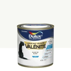 Clearance DULUX VALENTINE Peinture laque Valénite mat blanc de blanc 0,5 L