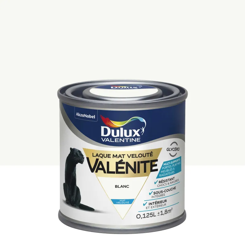 Sale DULUX VALENTINE Peinture laque Valénite mat blanc 0,125 L