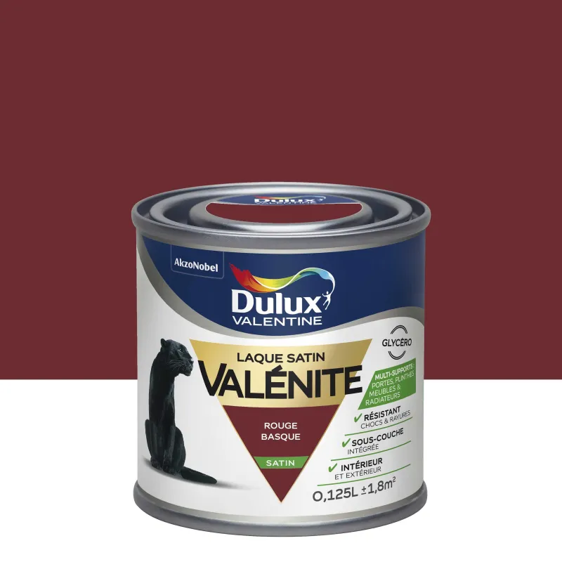 New DULUX VALENTINE Peinture laque Valénite satin rouge Basque 0,125 L