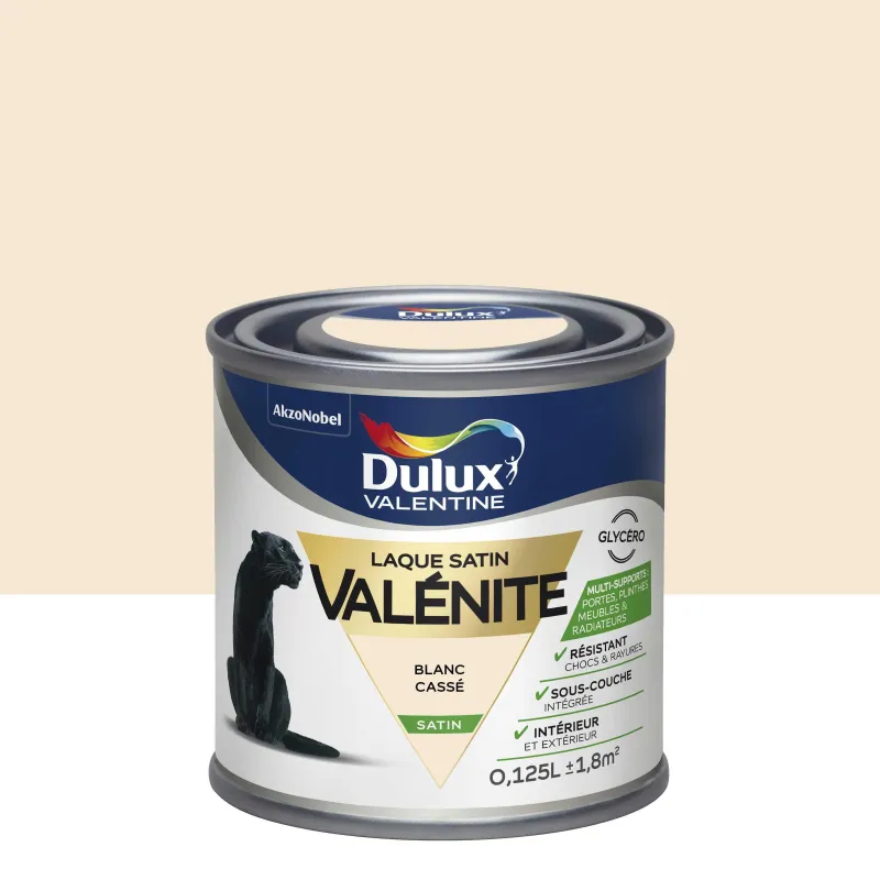 Outlet DULUX VALENTINE Peinture laque Valénite satin blanc cassé 0,125 L