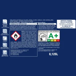 Clearance DULUX VALENTINE Peinture laque Valénite satin blanc 0,125 L