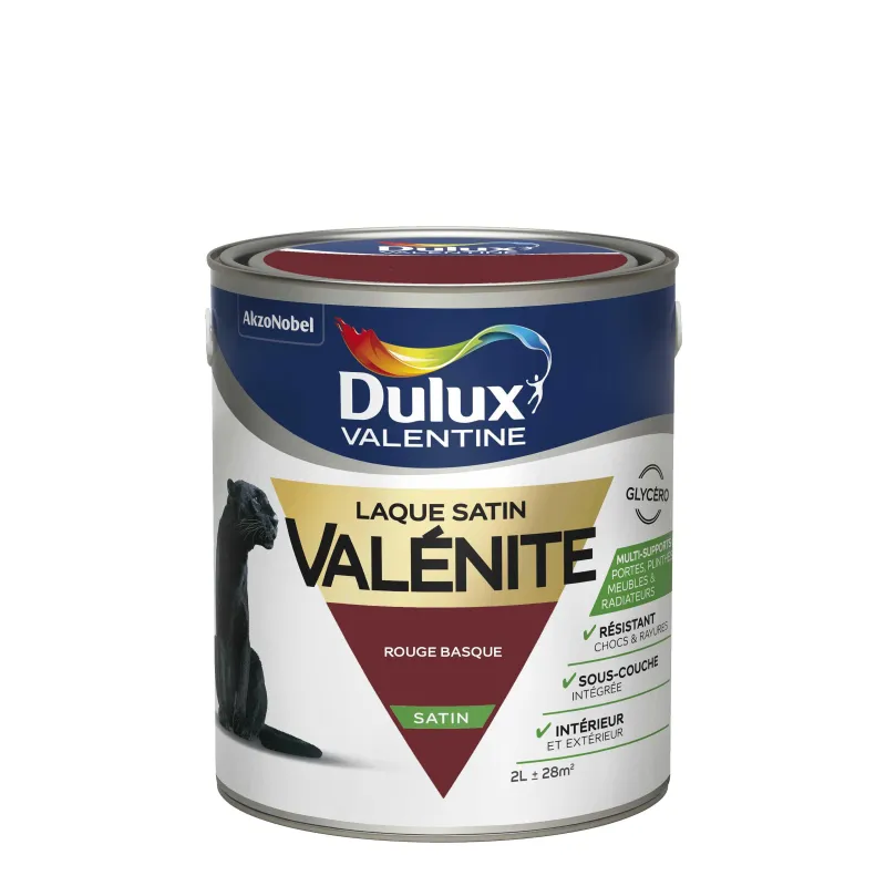 Sale DULUX VALENTINE Peinture laque Valénite satin rouge Basque 2 L