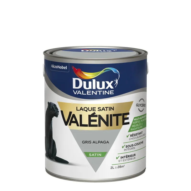 Outlet DULUX VALENTINE Peinture laque Valénite satin gris Alpaga 2 L