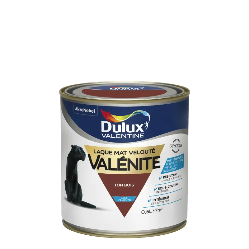 Outlet DULUX VALENTINE Peinture laque Valénite Satin Ton Bois 0,5 L