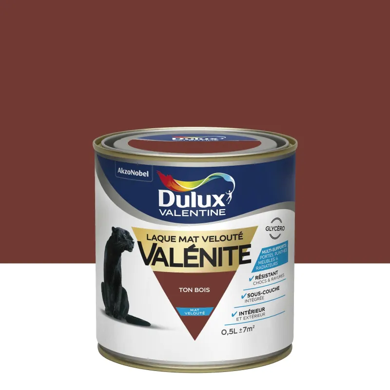 Outlet DULUX VALENTINE Peinture laque Valénite Satin Ton Bois 0,5 L