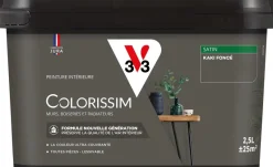 New V33 Peinture multisupports Satin Colorissim kaki foncé 2,5L