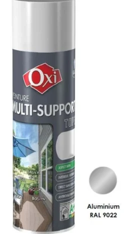 OXI Peinture multi-supports Top3+ Aluminium Satin 400ML
