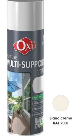 Outlet OXI Peinture multi-supports Top3+ Blanc Crème Satin 400ML