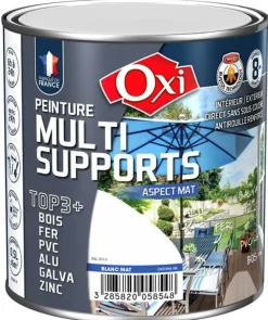 OXI Peinture multi-supports Top 3+ blanc mat Ral 9010 0.5L