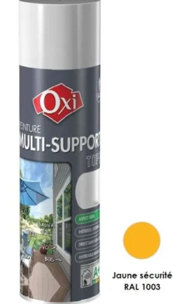 Outlet OXI Peinture multi-supports Top3+ Jaune Sécurité Satin 400ML