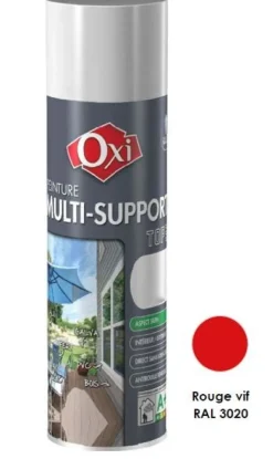 Hot OXI Peinture multi-supports Top3+ Rouge Vif Satin 400ML