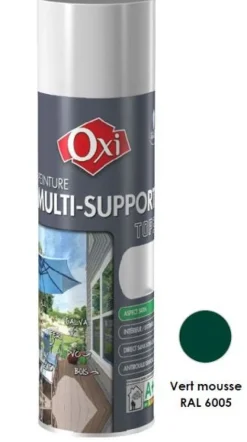 Outlet OXI Peinture multi-supports Top3+ Vert Mousse Satin 400ML
