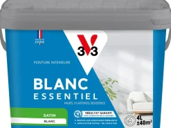 Sale V33 Peinture murs et plafonds Blanc essentiel Satin 4L