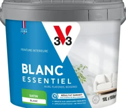 Discount V33 Peinture murs et plafonds Blanc essentiel Satin 10L