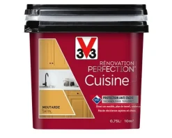 Clearance V33 Peinture rénovation cuisine moutarde satin 0.75L