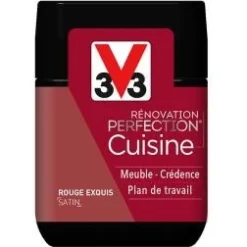 Best V33 Peinture rénovation cuisine rouge exquis satin 0.075L