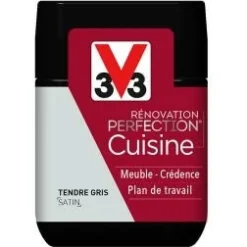 New V33 Peinture rénovation cuisine tendre gris 75ml