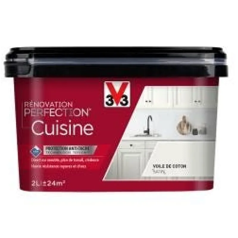 Sale V33 Peinture rénovation cuisine voile de coton satin 2L