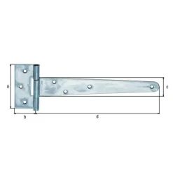 Clearance GAH ALBERTS Penture anglaise acier brut zinguée 248/44x100 mm