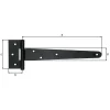 Outlet GAH ALBERTS Penture anglaise acier noir 248/44x100 mm