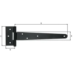 Outlet GAH ALBERTS Penture anglaise acier noir 248/44x100 mm