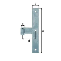 Outlet GAH ALBERTS Penture milieu bout droit zinguée 250 Ø14mm
