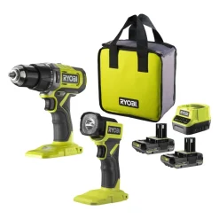 New RYOBI Perceuse Visseuse à Percussion 18V One+ (2 x 2 Ah)